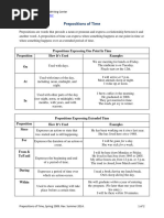 Prepositions of Time