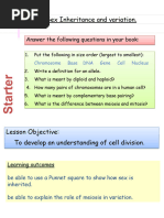 Student Sex Inheritance and Variation