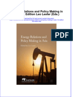 (Download PDF) Energy Relations and Policy Making in Asia 1St Edition Leo Lester Eds Online Ebook All Chapter PDF