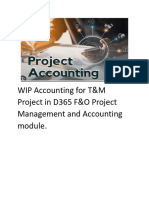 WIP Accounting For T&M Project in D365 F&O PMA Module