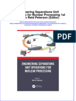 (Download PDF) Engineering Separations Unit Operations For Nuclear Processing 1St Edition Reid Peterson Editor Online Ebook All Chapter PDF