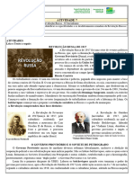 Atividade 7 9o Ano HIS O Mundo em Conflito A Revolucao Russa O Socialismo