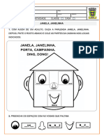 Atividade Classe Casa: Janela, Janelinha