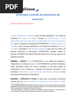 31 Modelo de Contrato Por Prestacion Servicios