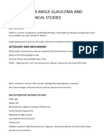 PRIMARY OPEN ANGLE GLAUCOMA AND RELEVANT CLINICAL STUDIES Notes