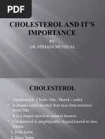 CHOLESTEROL AND IT'S IMPORTANCE BPT