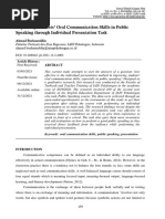 Improving Students' Oral Communication Skills in Public Speaking Through Individual Presentation Task