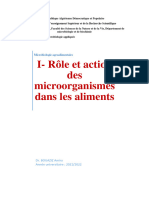 1 - Role Et Action Des Microorganismes Dans Les Aliments