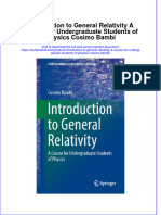 (Download PDF) Introduction To General Relativity A Course For Undergraduate Students of Physics Cosimo Bambi Online Ebook All Chapter PDF