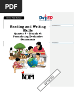 RWS q4 Mod6 Formulating Evaluative Statements