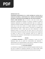 Memorial de Interposicion de Amparo en Contra de La Sentencia de Sgunda Instancia Que Resolvio El Recurso de Apelacion