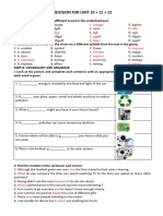 Revision For Unit 10 + 11 + 12