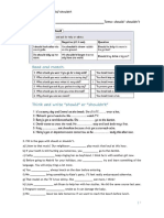 Ficha de Trabalho - Inglês 6º Ano Should Shouldn't