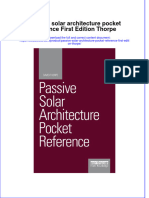 (Download PDF) Passive Solar Architecture Pocket Reference First Edition Thorpe Online Ebook All Chapter PDF