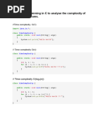 LAB 1: Programming in C To Analyse The Complexity of Different Programs