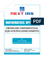 Mathematics Optional: Ordinary Differential Equations (Assignment)