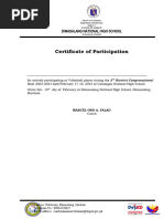 Sample Participation Cert