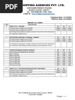 Numbal CFS Tariff Update