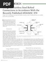 Design of Stainless Steel Bolted Connections in Accordance With The Recently Published Ansiaisc 370