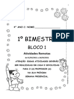 1º BIMESTRE - BLOCO 1 - 01-03-2021 A 26-03-2021 - 4° ANO C