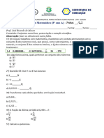 1º Bim. Trab. Mat 8º Ano