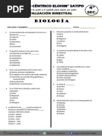 Examen Biologia 4to Sec.