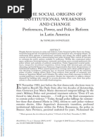 Social Origins of Institutional Weakness and Change Preferences Power and Police Reform in Latin America