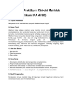 Laporan Praktikum Ciri-Ciri Mahkluk Hidup (Praktikum IPA Di SD) Modul 1