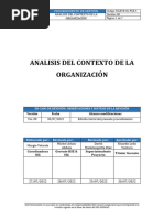 Procedimiento de Analisis Del Contexto de La Organización