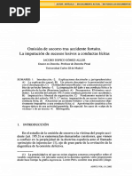 Omision de Socorro Tras Accidente Fortuito - La Imputacion de Sucesos Lesivos A Conductas Licitas - Jacobo Dopico Gomez-Aller