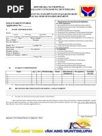 Solo Parent Form Editable