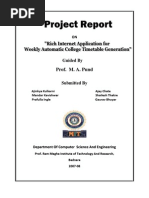 Project Report On Rich Internet Application For Automatic College Timetable Generation (24th March 2008)