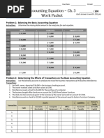 CH 3 Work Packet