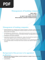 Management of Banking Companies