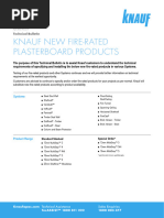 Knauf Fire-Rated Plasterboard Products - Technical Bulletin 032022