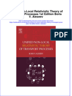 (Download PDF) Unified Non Local Relativistic Theory of Transport Processes 1St Edition Boris V Alexeev Online Ebook All Chapter PDF