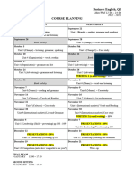 Course Planning (Business English, 2022-2023)