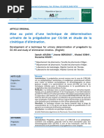 Mise Au Point D'une Technique de Détermination Urinaire de La Prégabaline Par CG SM Et Étude de La Cinétique D'élimination.