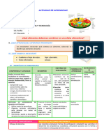 D3 A1 SESION CT. ¿Qué Alimentos Debemos Combinar en Una Dieta Alimenticia