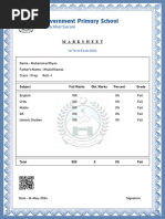 Class - Prep - MarkSheet