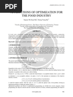 APPLICATIONS OF OPTIMIZATION FOR THE FOOD INDUSTRY Ijariie15732