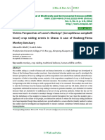 Victims Perspectives of Lowe's Monkeys' (Cercopithecus Campbelli Lowei) Crop Raiding Events in Ghana: A Case of Boabeng-Fiema Monkey Sanctuary