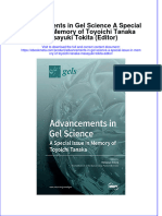 Ebook Advancements in Gel Science A Special Issue in Memory of Toyoichi Tanaka Masayuki Tokita Editor Online PDF All Chapter