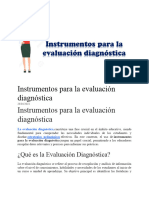 Instrumentos para La Evaluación Diagnóstica