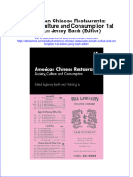 Ebook American Chinese Restaurants Society Culture and Consumption 1St Edition Jenny Banh Editor Online PDF All Chapter