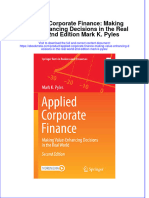 Ebook Applied Corporate Finance Making Value Enhancing Decisions in The Real World 2Nd Edition Mark K Pyles Online PDF All Chapter