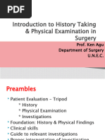 Introduction To History Taking & Physical Examination in Surgery