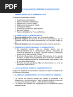 Temarios para La Leccion de Derecho Administrativo