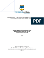 Econ Viabilidad para La Creación de Una Empresa de Consultoría para Recicladores 2020 TL