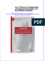 Complicities A Theory For Subjectivity in The Psychological Humanities 1St Edition Natasha Distiller Online Ebook Texxtbook Full Chapter PDF